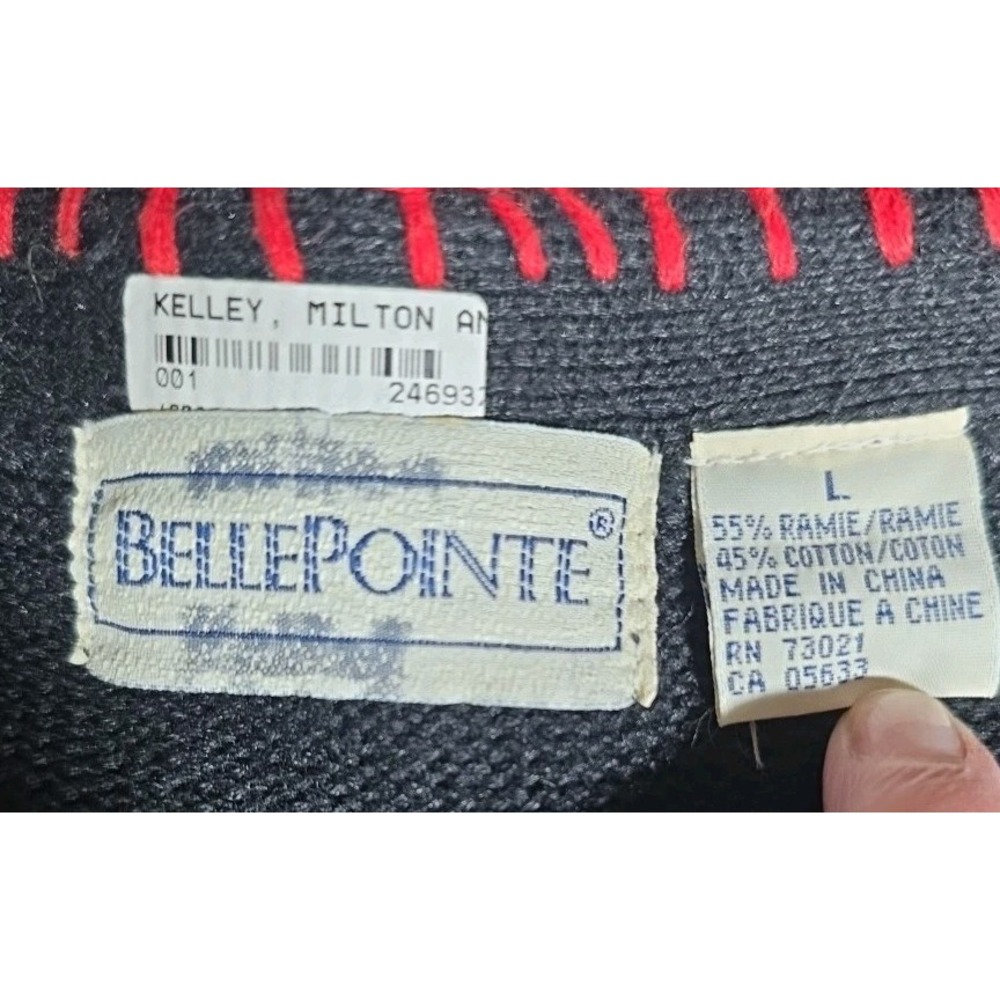 Vtg 90s Belle Pointe‎ L Sweater Vest School Teacher Classroom Knit Cardigan - Picture 4 of 8